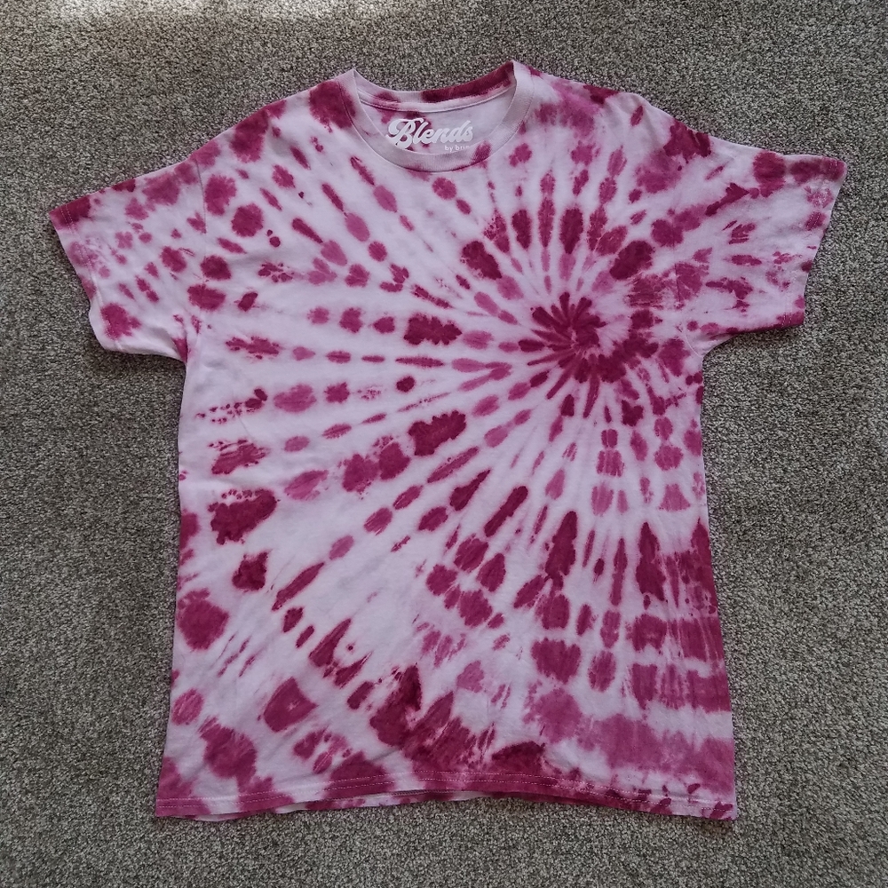 Tie Dye Spiral T-Shirt | Unisex | Burgundy | Large